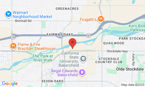 Google map image of our location in 9610 Stockdale Hwy  Bakersfield, CA