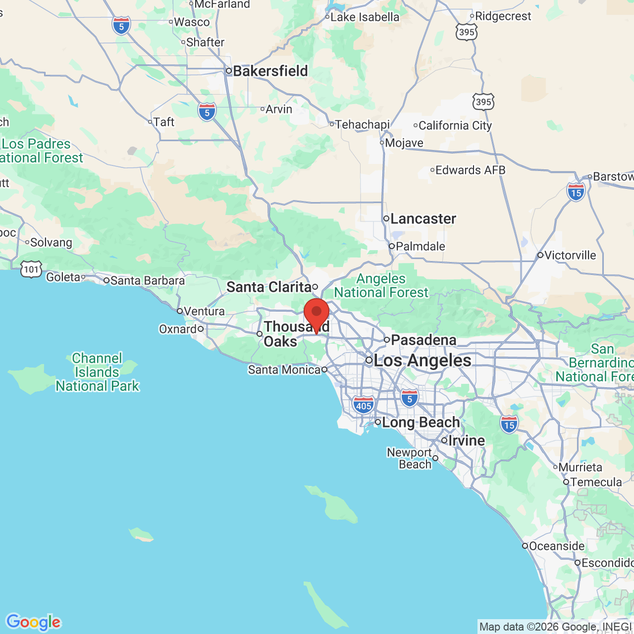 Google map image of our location in 18370 Burbank Blvd Tarzana, CA
