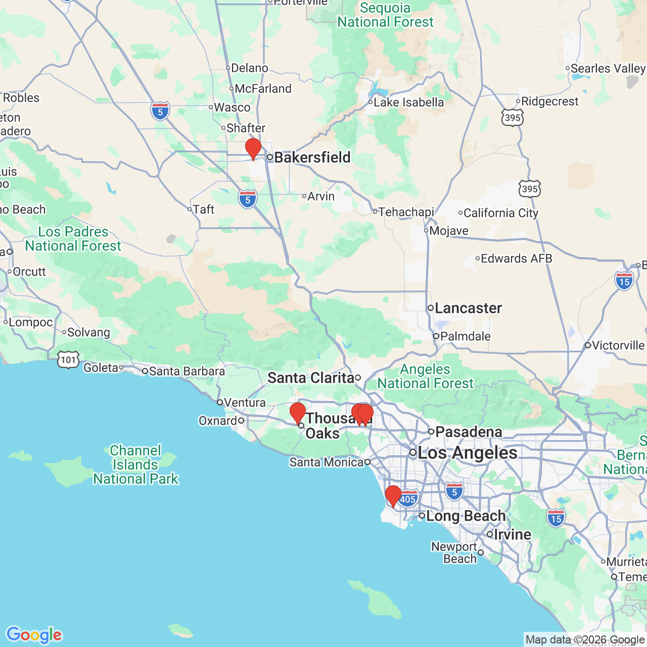 Google map image of our locations